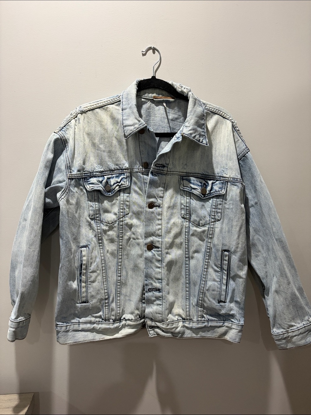 Free People Light Wash Denim Oversized Jacket - Women’s - Picture 1 of 6
